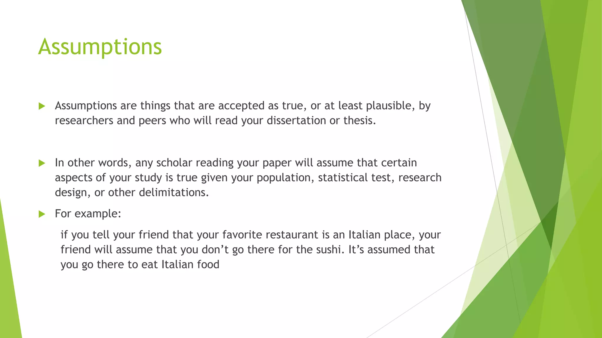 limitations,delimitaions ,assumptions and keywords | PPTX