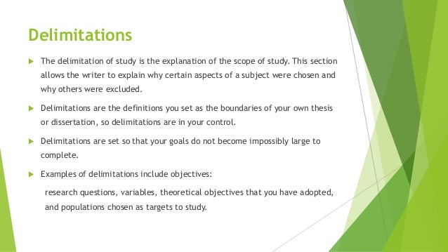 Limitations Delimitaions Assumptions And Keywords