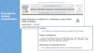 Example for
Author
Contribution
 