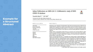Example for
a Structured
Abstract
 