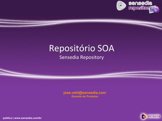 Repositório SOASensedia Repository jose.vahl@sensedia.com Gerente de Produtos 