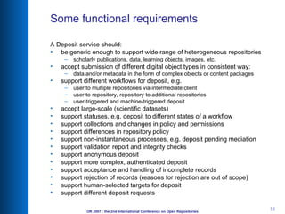 Repository Deposit Service Description | PPT | Computing | Technology ...