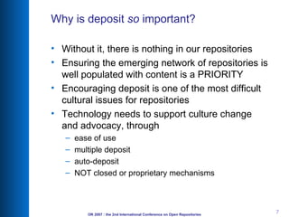 Repository Deposit Service Description