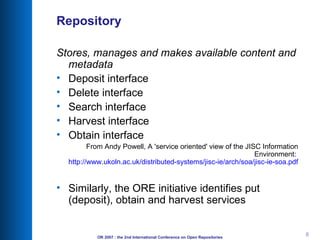 Repository Deposit Service Description