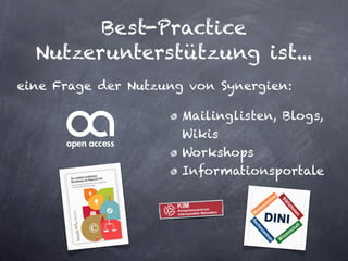 Best-Practice
  Nutzerunterstützung ist...
KOPS, das Institutional Repository der
Universität Konstanz


 vom Experiment z...