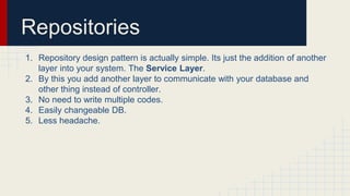 Repository design pattern in laravel | PPTX | Databases | Computer ...