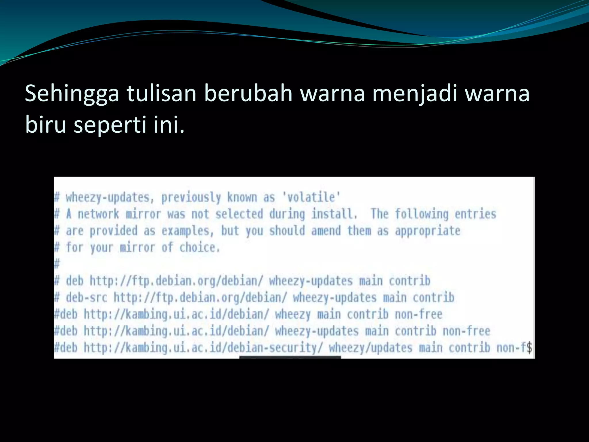 Sehingga tulisan berubah warna menjadi warna
biru seperti ini.
 