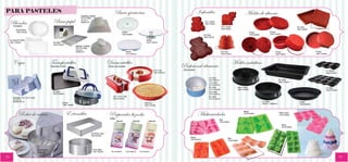 PARA PASTELES                                                                                                                                   Bases giratorias                                                                               Infantiles                                                          Moldes de silicona
                                                                                                     Cuadrado,3 medidas.

                                                               Bases papel
                                                                                                     20, 25 o 30cm

     Blondas
                                                                                                     7571/3 a 5-
                                                                                                     9653696 a 98                                                                                                                                       13,3 x 15,8cm
                                                                                                                                                                                                                                                        7569/4-9639643
         (5 unidades)                                                                                                                                                                                                                                                            15,2 x 15,6cm                                                                                             28 x 22cm
                                                                                                                                                                                                                                                                                 7569/5-9639642                                                                                            7569/7-9630355
              Ø 32cm/34cm
              7583/16-9653281                                                                                                                                Ø 30cm                                                                                                                                                        Ø 22cm                       Ø 24cm
                                                                                                                                                             7582/9-9650505                                                                                                                                                7569/8-9650465               7569/12-9626372
                                                                                                                                                                                                                                                       29 x 26cm
                                                                                                                                                                                                                                                       7588/3-5542740
     34 x 26cm/39 x 30cm                                                                                                                                                                       Ø 30cm
     7583/17-9653282                                           30 x 40cm                                                                                                                       7584/17-9653278
                                                               7583/18-9653287
                                                                                              Redondo, 3 medidas.
                                                                                              Ø 20, 25 o 30cm
                                                                                              7571/6 a 8-
                                                                                              9653692 a 94                                                         Ø 25cm                                                                                                       20 x 14cm                                                                        Ø 18cm                                        Ø 26cm
                                                                                                                                                                   7571/2-9653746                                                                                               7568/16-9650477                                                                  7569/9-9650472                                7569/11-9650464




        Cajas                                              Transportables                                                               Desmontables                                                                                                                                              Moldes metálicos
                                                           (Disponibles en abril)                                                       Silicona, base porcelana                                                           Profesional aluminio
                                                                                                                                                                                                         Ø 23 x 7cm         (Extra profundo)                                                                                                                                                                                27 x 18,5cm
                                                                                                                                                                                                         7587/16-9641041                                                                                                                                                                                                    7586/15-9649917

                                                                                                                                                                                                                                                              15 x 10cm
                                                                                                                                                                                                                                                              7577/9-9653742                                                                                         24 x 32cm
                                                                                                                                                                                                                                                              17,5 x 10cm                                                                                            7586/15-9649916
                                                                                                                                                                                                                                                              7577/10-9653743
                                                                                                                                                                                                                                                              20 x 10cm                                  26cm. 2 bases                                                                                                      27 x 36cm
                                                                                                                                                                                                                                                              7577/11-9653260                            7586/12-9649902                                                                                                    7586/14-9649920
                                                              25 x 36cm                                                                                                                                                                                       22,5 x 10cm
                                                              7590/10-9648054                                                                                                                                                                                 7577/12-9653744
                                                                                                                                              26,7 x 14,4 x 7,6cm                                                                                             25 x 10cm
         Cuadradas. 27,5- 32,5- 37,5cm                                                                                                        7587/18-9641045                                                                                                 7577/13-9653745
         7572/8-9-10
         9653699-3701-03                                                                                                                                                                                                                                                                                                                    24 o 26cm                                         Ø 28cm
                                                                            Ø 26cm                                                                                                          Ø 28 x 3cm                                                                                                                                      7586/10-11, 9649905-07
                                                                            7590/11-9648053                                                                                                                                                                                                                                                                                                   7586/9-9649908
                                                                                                                                                                                            7587/17-9641043




                Robot de cocina                                                  Extensibles                                             Preparados bizcocho                                                                                   Multicavidades
                                                                                                                                                                                                                                                                                                                 Racing
                                                                                                                                                                                                                                                                                                                 7570/5-9648520                                       Pastel 3 pisos
                                                                                                                                                                                                                                                                                                                                                                      7570/7-9653362

                                                                                                                                          (500gr.)
                                                                                                                                                                                                                                                                               Dolly
                                                                                                                                                     Bizcocho                 Chocolate           Zanahoria                                                                    7570/4-9648522
                                                                                                                                                                                                                                                                                                                                                                          Spring
                                                                                                                                                                                                                                                                                                                                                                          7570/9-9648659


                                                                                                                    28 x 20/50 x 34cm
                                                                                                                    7587/6-9652963
                                                                                                                                                                                                                                      Pascua
                                                                                                                                                                                                                                                                                            Rosa
                                                                                                                                                                                                                                      7570/6-9653143
                                                                                                                                                                                                                                                                                            7570/8-9648667




                                         7589/17-9641254                                                              Ø 16 a 30cm
                                                                                                                      7587/7-9652962        7577/4-9653169         7577/2-9653170     7577/3-9653171
                                         (Página 15)

04                                                                                                                                                                                                                                                                                                                                                                                                                                            05
 