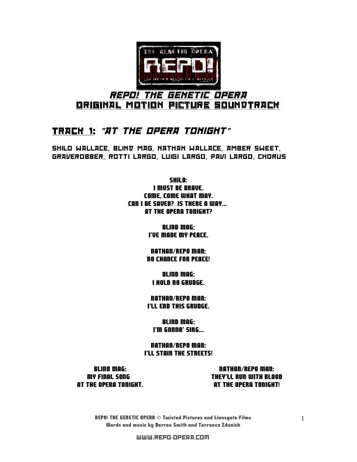 repo the genetic opera soundtrack repo the genetic opera soundtrack