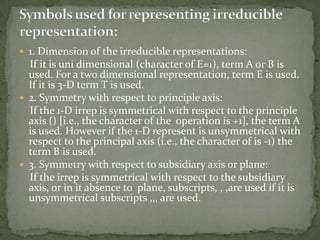 reducible and irreducible representations