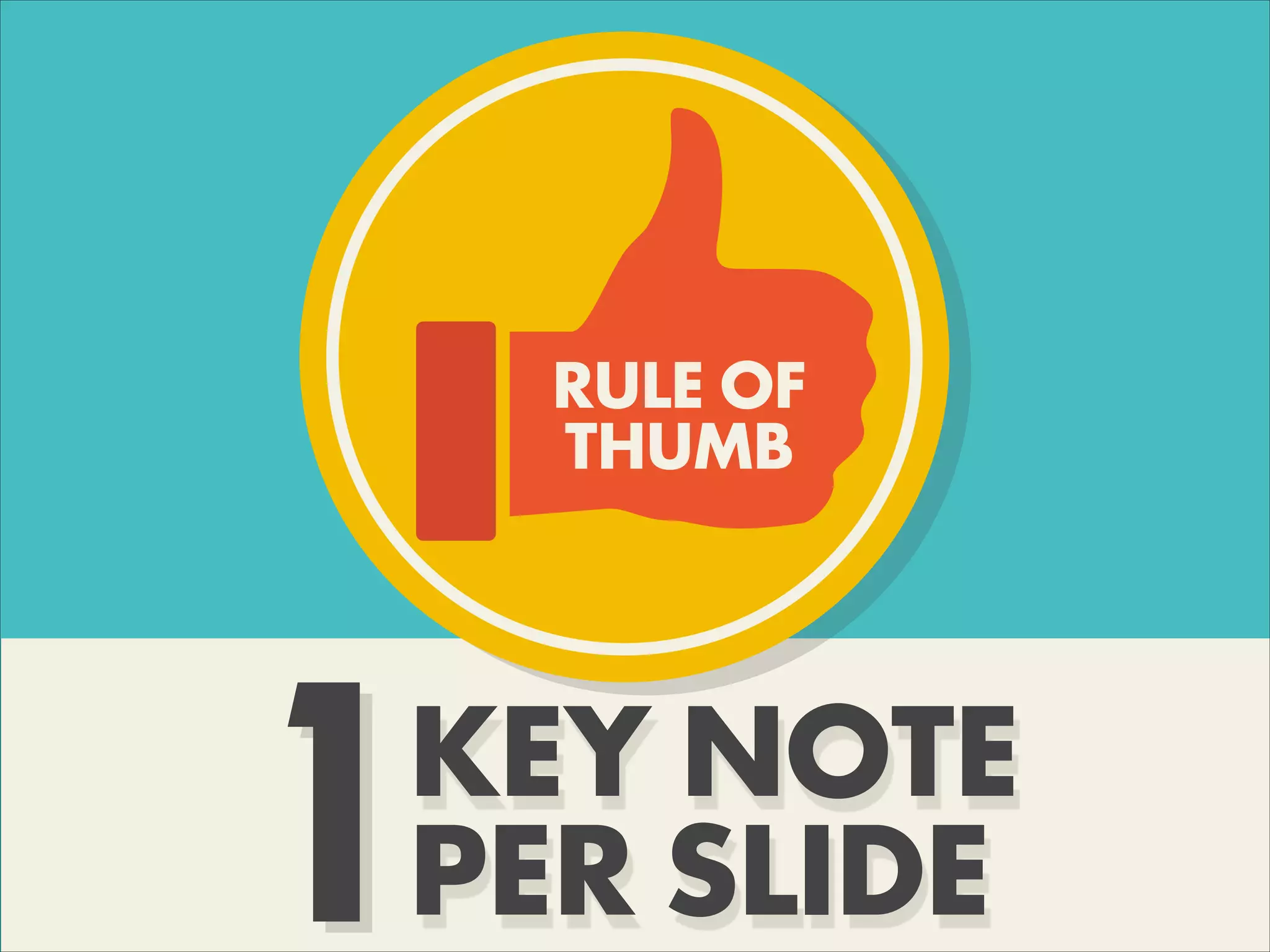 1
RULE OF
THUMB
KEY NOTE
PER SLIDE1
 