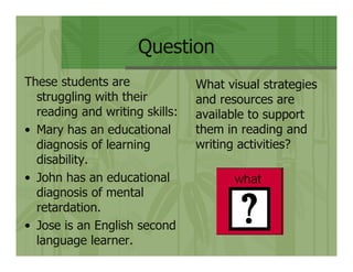 Represent! Using Visuals to Support Literacy Skills