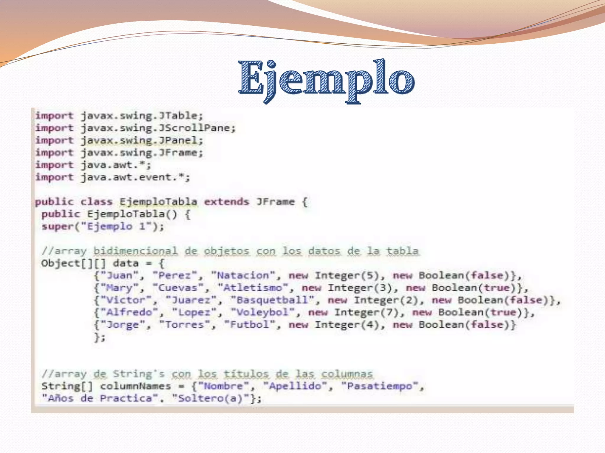 Representación tabular