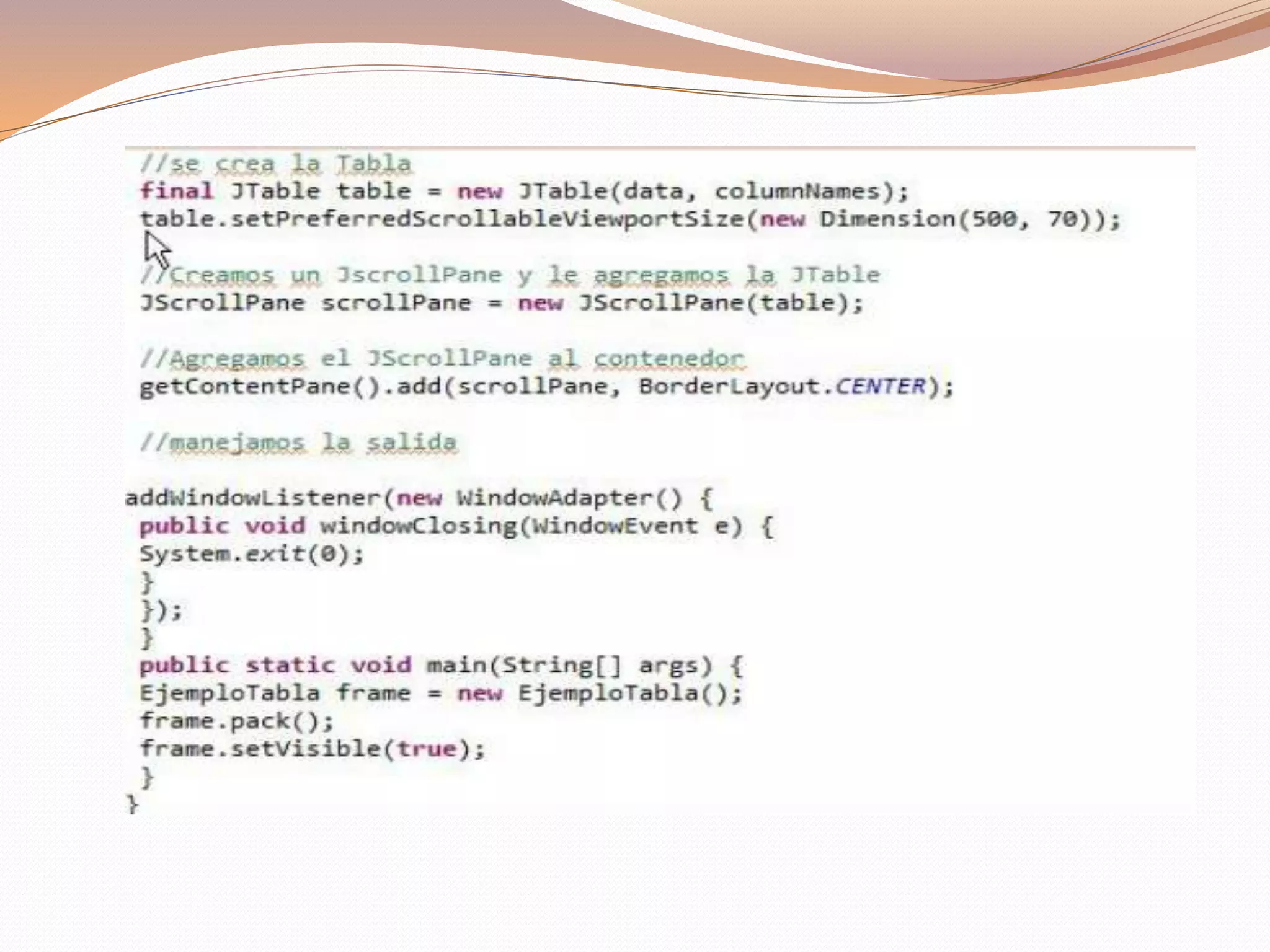 Representación tabular