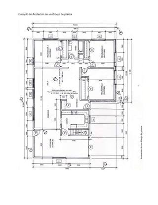 Ejemplo de Acotación de un dibujo de planta
 