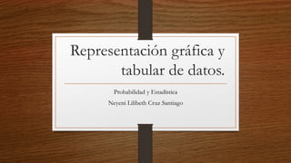 Representación gráfica y 
tabular de datos. 
Probabilidad y Estadística 
Neyeni Lilibeth Cruz Santiago 
 