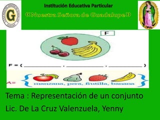 Tema : Representación de un conjunto
Lic. De La Cruz Valenzuela, Yenny
 