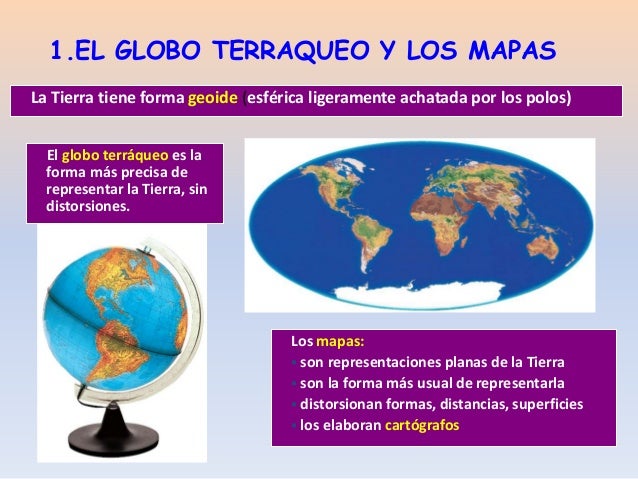 Resultado de imagen de tipos de mapas y globos terraqeos