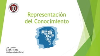 Representación
del Conocimiento
Luis Oviedo
C.I:21.142.082
Inteligencia Artificial
 