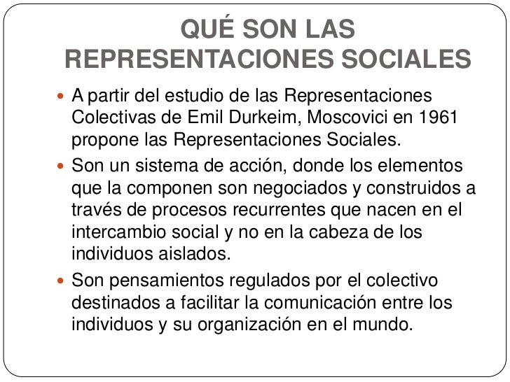 Representaciones sociales