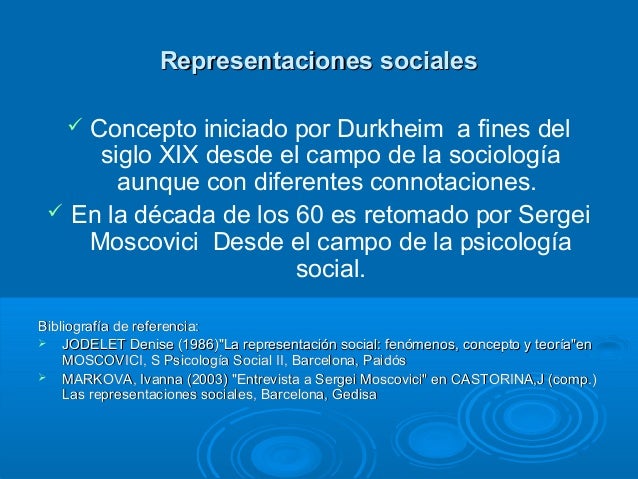 Representaciones sociales