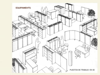 9
EQUIPAMIENTOEQUIPAMIENTO
PUESTOS DE TRABAJO EN 3D
 