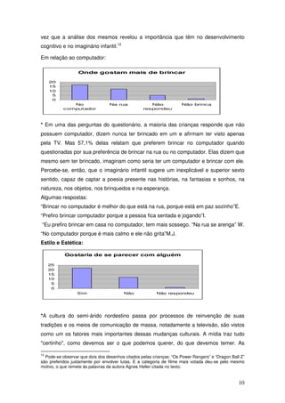 vez que a análise dos mesmos revelou a importância que têm no desenvolvimento
cognitivo e no imaginário infantil.12

Em re...