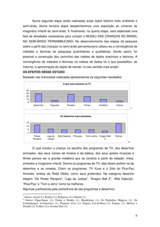 Numa segunda etapa serão realizadas aulas sobre folclore meio ambiente e
semi-árido. Numa terceira etapa despenharemos uma...