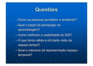 Representações do espaço e tempo   primeiro roteiro