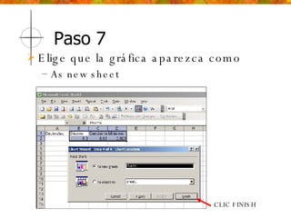 Paso 7 Elige que la gráfica aparezca como As new sheet CLIC FINISH 