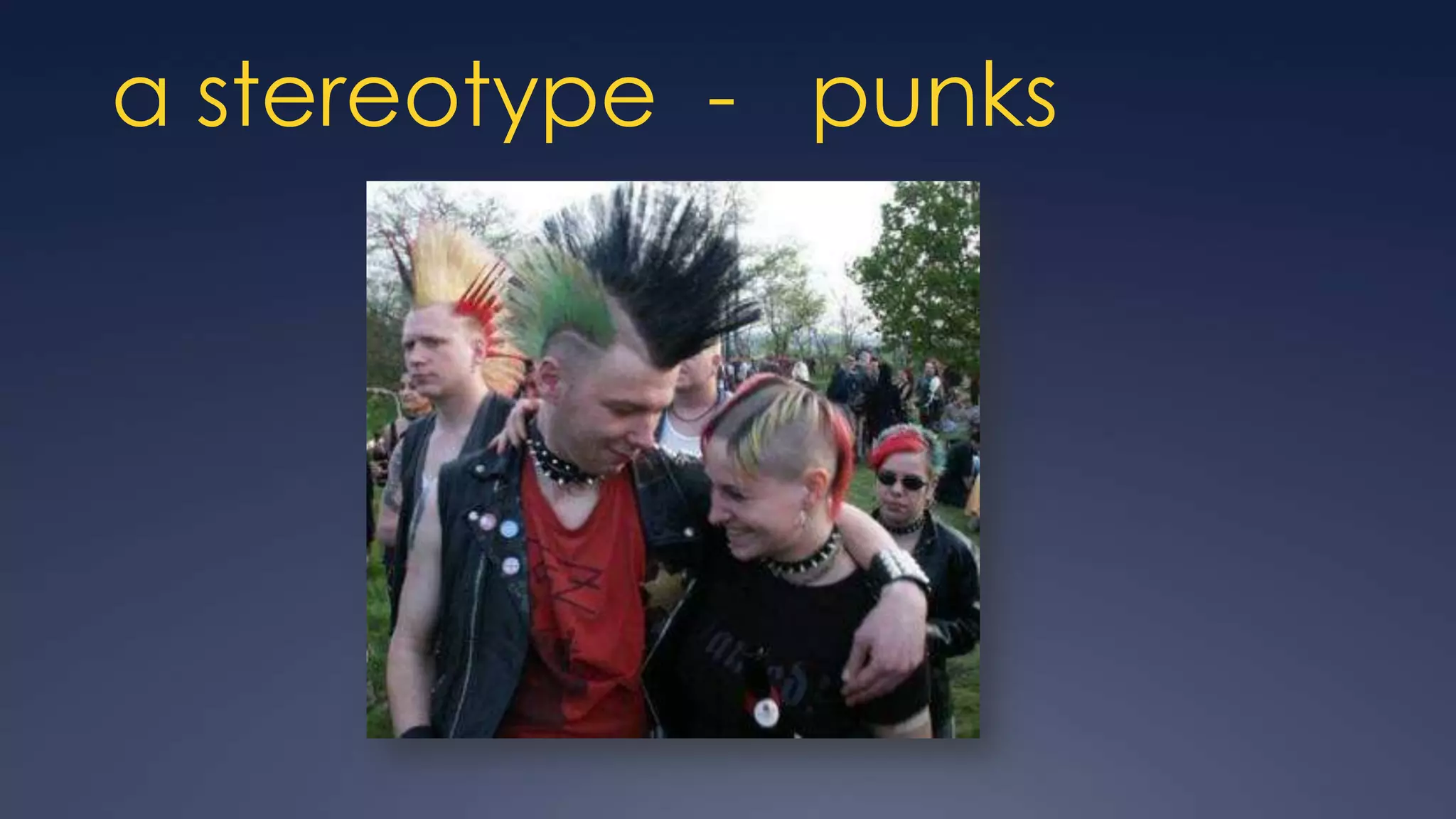 a stereotype - punks
 