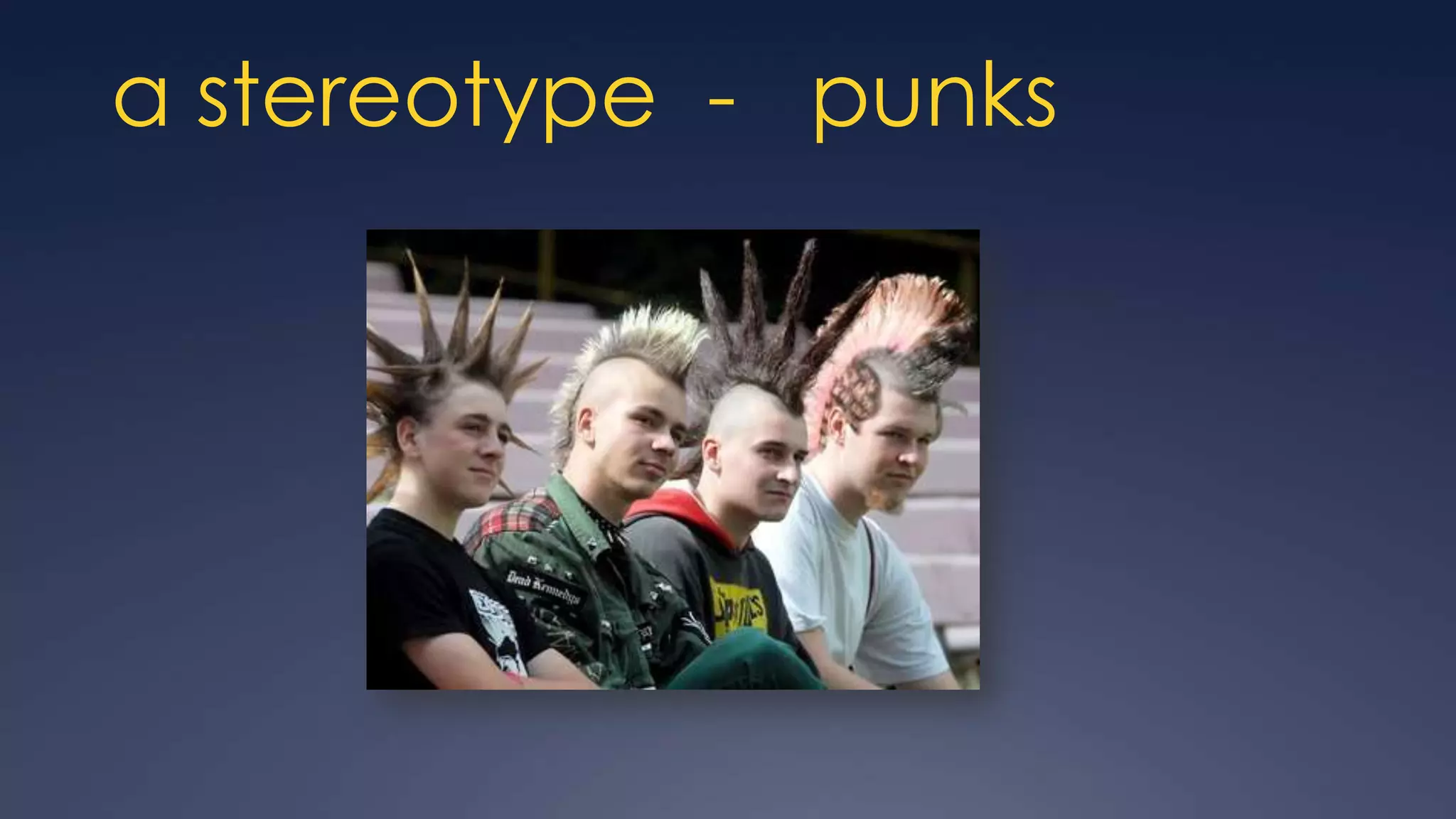 a stereotype - punks
 