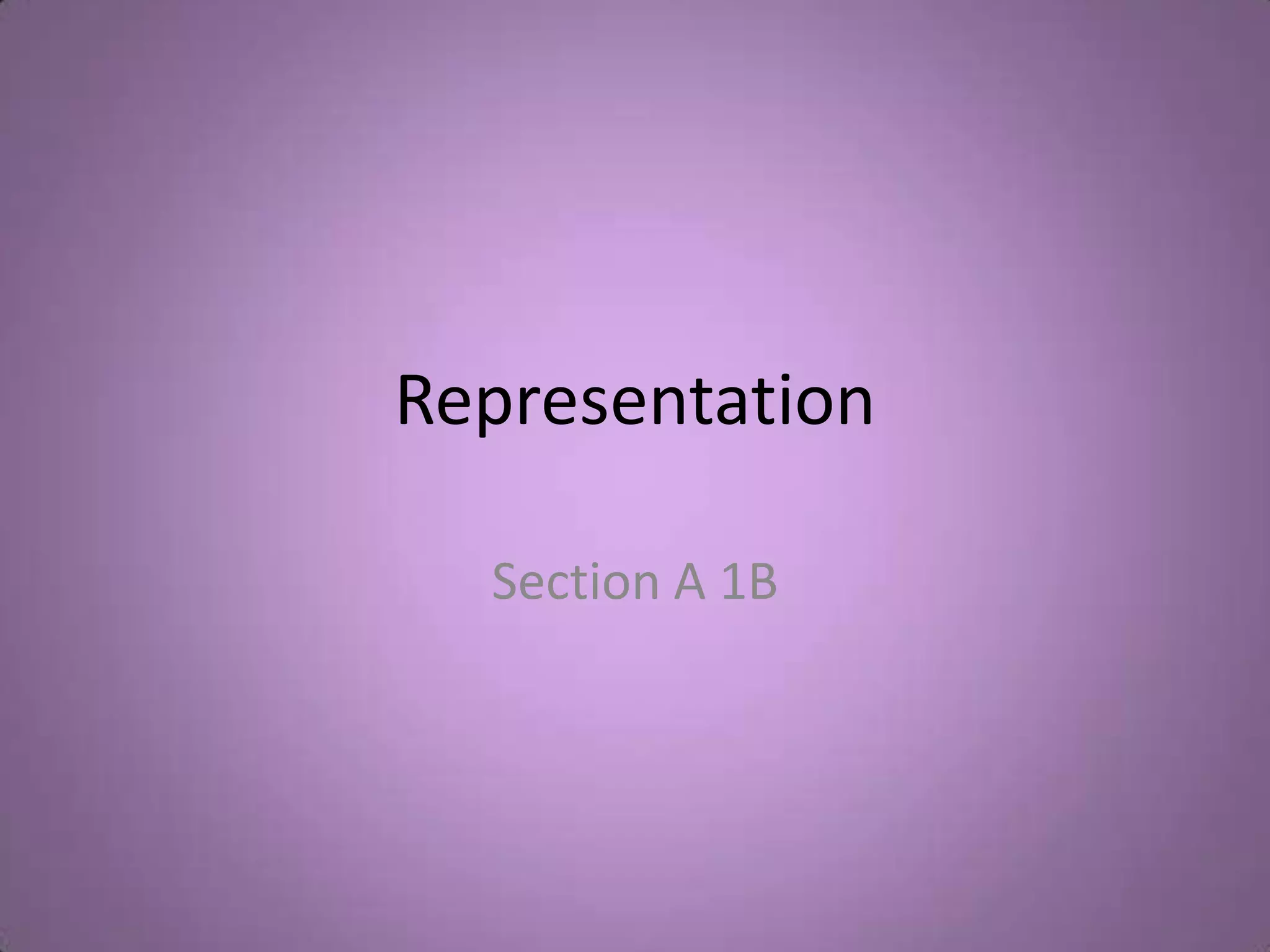 Representation | PPTX