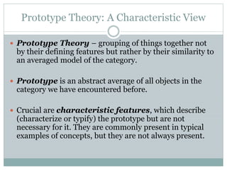 Prototype Thing Representation and organization of knowledge in memory | PPTX