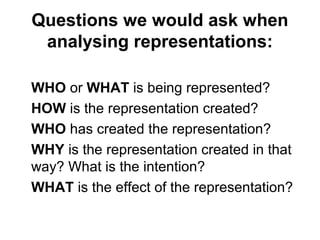 Representation and stereotyping | PPT