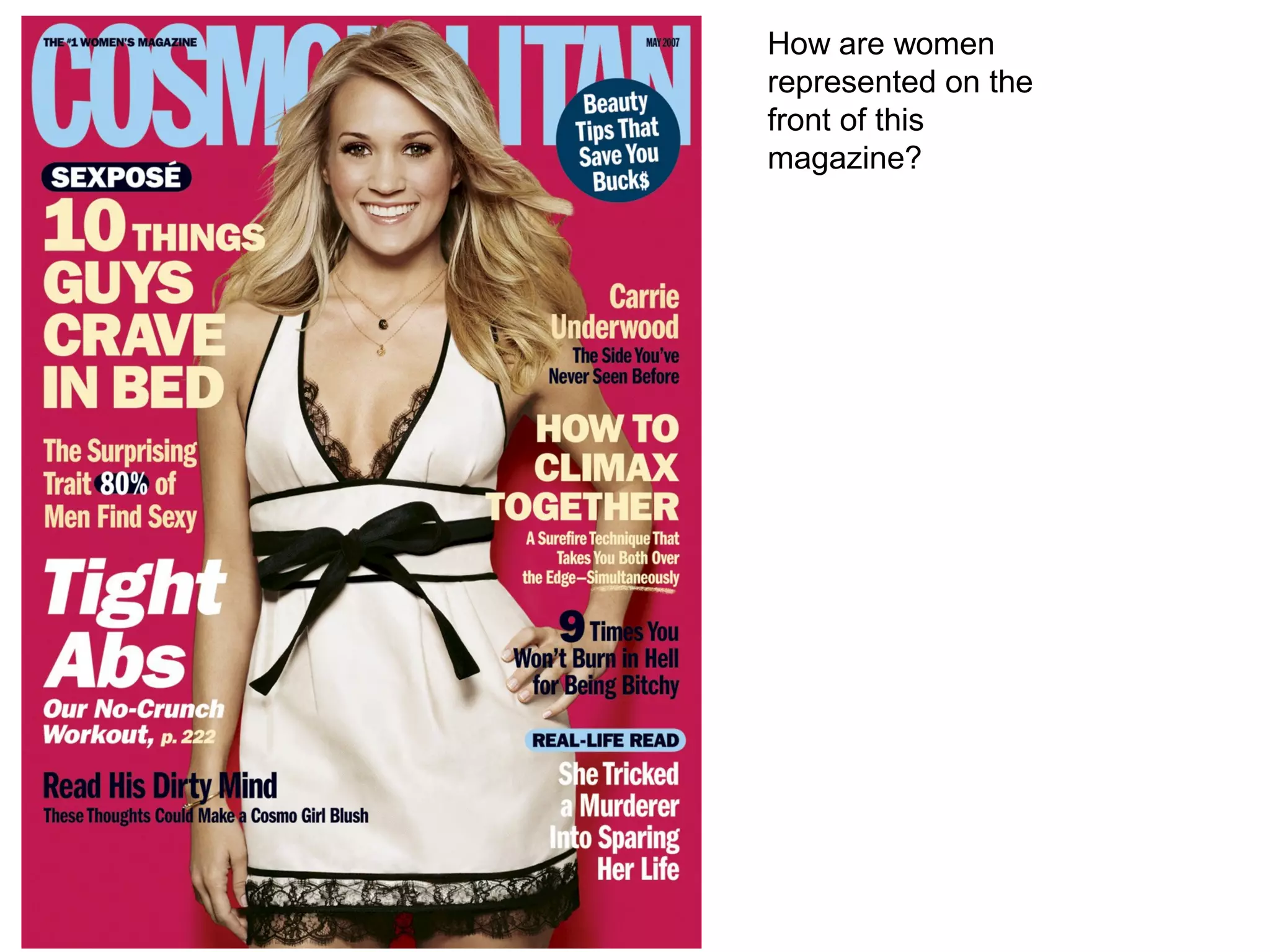How are women 
represented on the 
front of this 
magazine? 
 