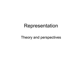 Representation Theory and perspectives 