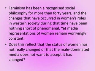 Representation in the media gender | PPTX
