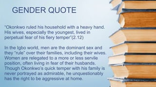 Representation Of Gender In 'Things Fall Apart'