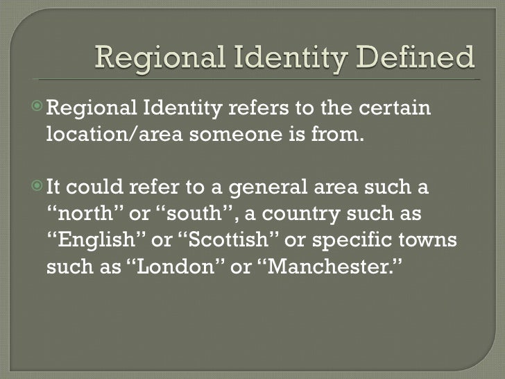 Representation regional identity