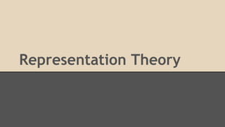 Representation Theory 
The 
 