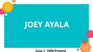 71
JOEY AYALA
June 1, 1956-Present
 