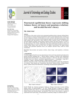 Punctuated equilibrium theory represents shifting balance theory (of