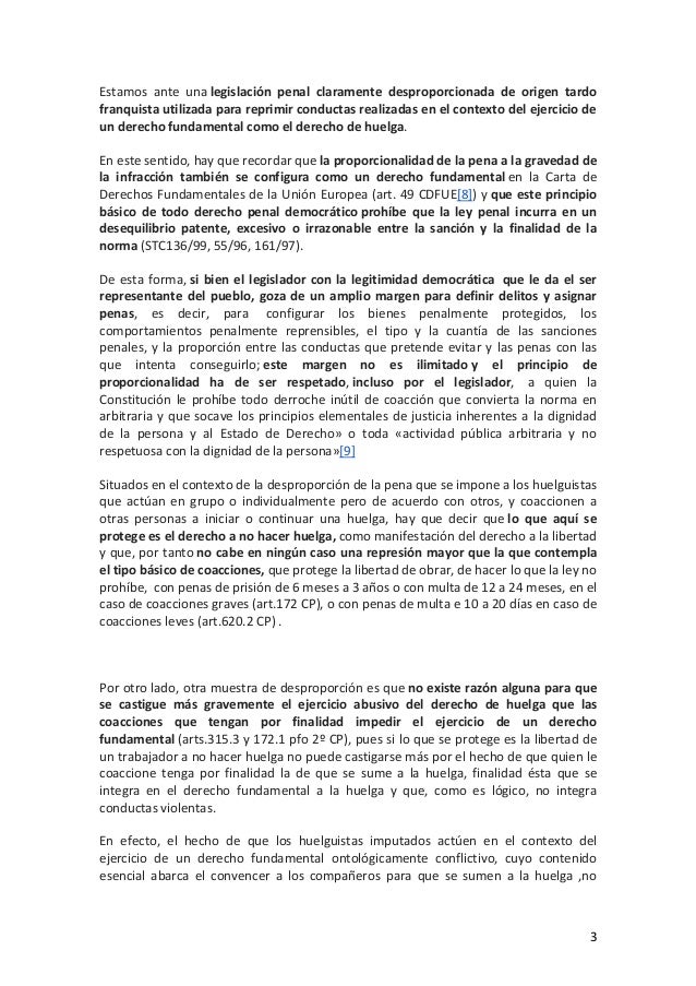 Represion penal y derecho de huelga