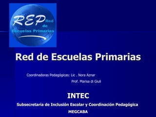 Red de Escuelas Primarias INTEC Subsecretaría de Inclusión Escolar y Coordinación Pedagógica   MEGCABA Coordinadoras Pedagógicas: Lic . Nora Aznar Prof. Marisa di Giuli 