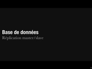 Base de données
Réplication master/slave




                           13
 