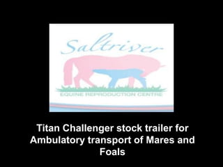 Titan Challenger stock trailer for
Ambulatory transport of Mares and
              Foals
 