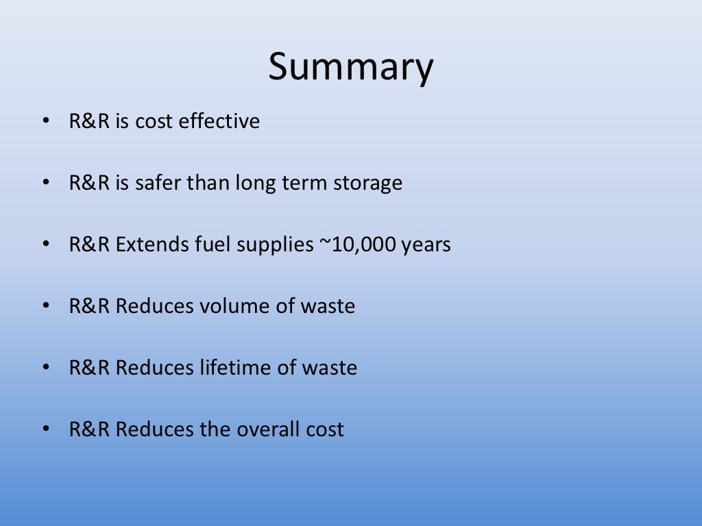 Nuclear Waste Reprocessing