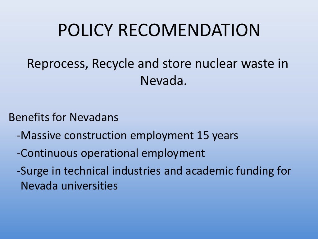 Nuclear Waste Reprocessing