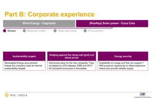 Part B: Corporate experience
Stakeholder sign-offs for
investments in non-core
businesses
Tenure and pricing of third part...